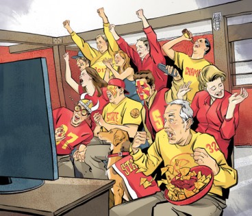 “We’ve known for decades that social support is largely responsible for keeping people mentally sound. We really do have a need to connect with others in some way.” —Psychologist Daniel Wann, Ph.D. Illustration by Kagan Mcleod.