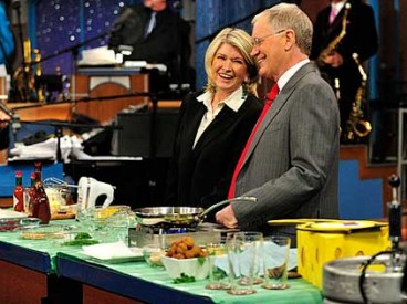 Martha Stewart talks to Dave on The Late Show with David Letterman, Friday Feb. 4, 2011 on the CBS Television Network. Photo: John Paul Filo/CBS ©2011 CBS Broadcasting Inc. All Rights Reserved