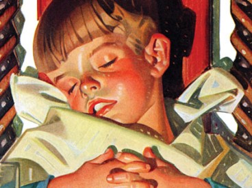 Boy sleeping at Thanksgiving table