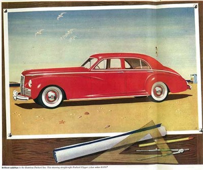 By the 40's the car was more streamlined in style like this Packard 
