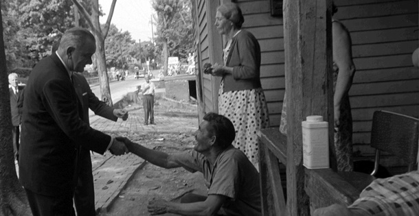 President Johnson on his poverty tour