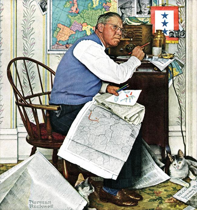 Armchair General by Norman Rockwell, April 29,1949