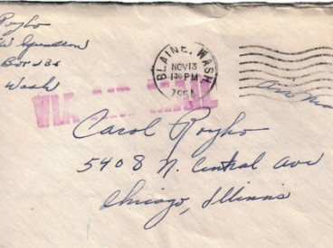 Letter from Mike Royko addressed to his wife, Carol