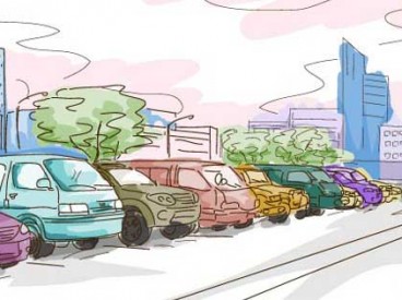 Vector image of a city parking lot. Source: Shutterstock.com / © Lorelyn Medina