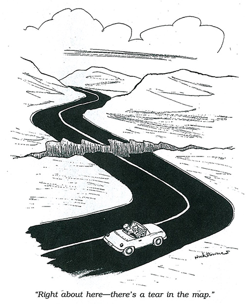 "Right about here—there’s a tear in the map." "Right about here—there’s a tear in the map."