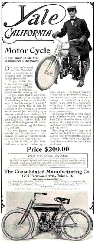 Yale Bike Ad from November 2, 1907