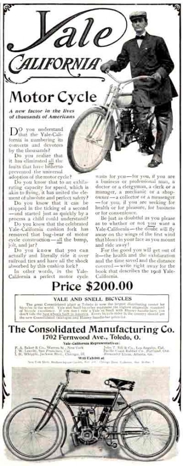 Yale Bike Ad from November 2, 1907