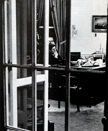 A late-night glimpse of President Kennedy during the Missile Crisis.