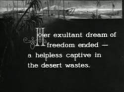 A title card from the movie expresses the sorry plight of Lady Mayo.