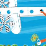 drawing of an airplane and a long armed passenger picking a flower from the ground. Source: Shutterstock.com