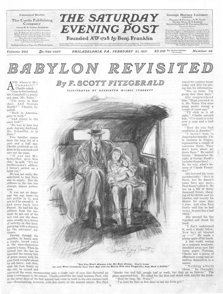 An Analysis of Fitzgerald's Short Story, Babylon Revisited