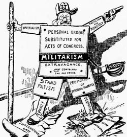Teddy Roosevelt, a dangerous stick figure to Democrats.