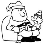 A child speaks to Santa.