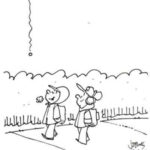 Two kids witness a snowflake falling from the sky while walking to school.