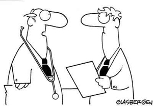 Two doctors have a conversation.