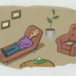 A phsyciatry patient speaks to an empty room.