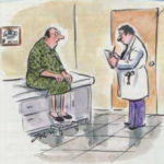 A patient speaks to his doctor.
