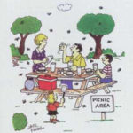 A family at a picnic.