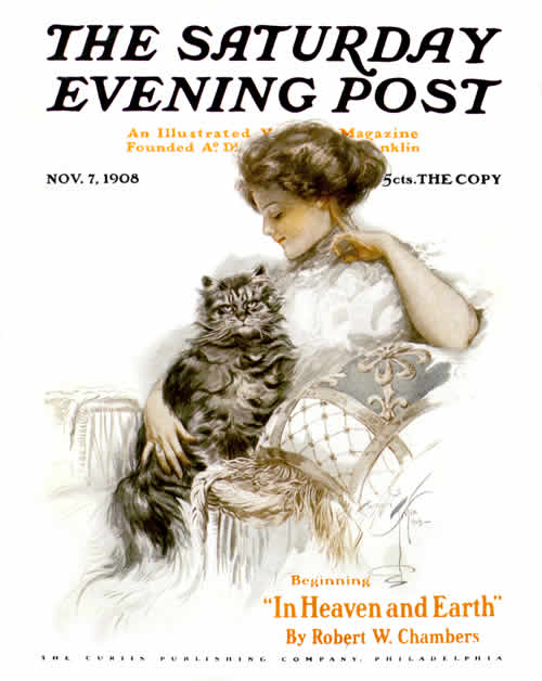 Seated Woman with Big Cat in Her LapHarrison FisherNovember 7, 1908