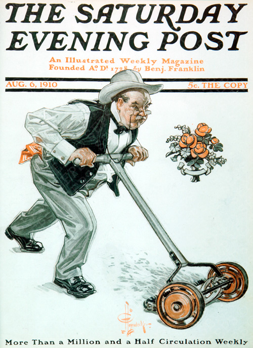 Man mowing lawnJ.C. LeyendeckerAugust 6, 1910