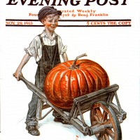 Pumpkin in WheelbarrowJ.C. LeyendeckerNovember 29, 1913