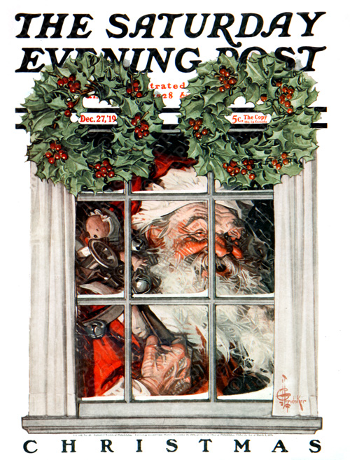 Santa Behind the WindowJ. C. LeyendeckerDecember 27, 1919