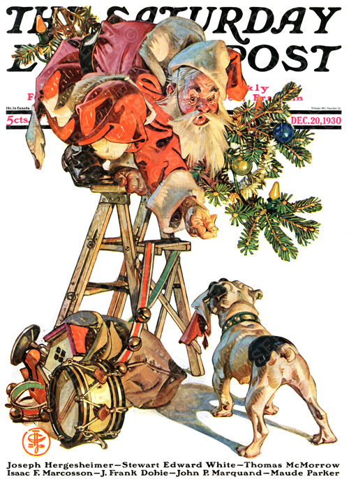 Santa Up a LadderJ. C. LeyendeckerDecember 20, 1930