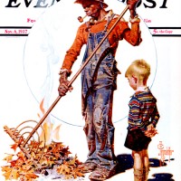 Raking Leavesby J.C. LeyendeckerNovember 6, 1937