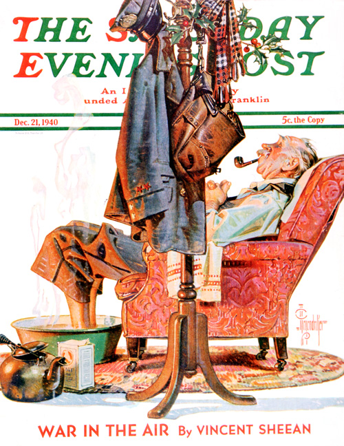 Postman Soaking FeetJ. C. LeyendeckerDecember 21, 1940