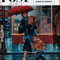 Amos SewellBoy Walking Under Mother's RaincoatApril 24, 1954