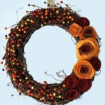 Fall Wreath with Felt Rosettes