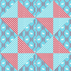four broken dishes blocks sewn together