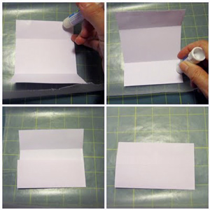 Folded paper and glue stick for Decorative Gift Card Envelope