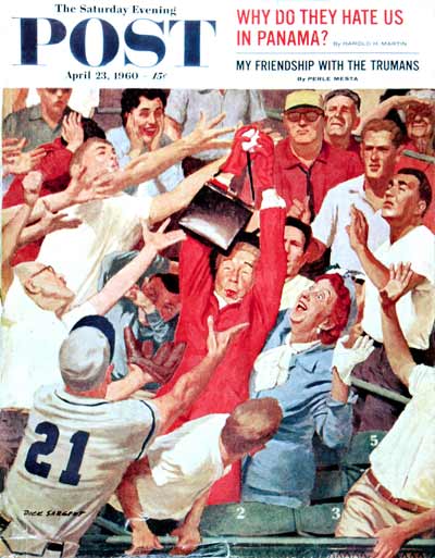 grannyfly Grandma Catches Fly-ball by Richard Sargent from April 23, 1960