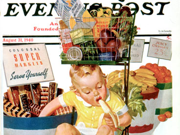 Lunchtime at the Grocery by Albert W. Hampson from August 31, 1940