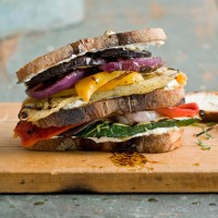 Grilled Vegetable and Goat Cheese Sandwich