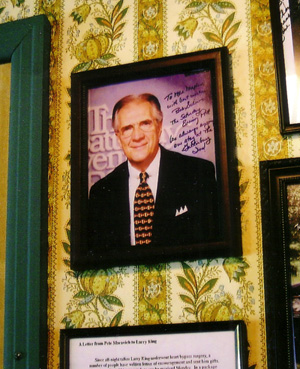 A portrait of Robert Silvers of The Saturday Evening Post hangs on the famed wall of the Gatlinburg Inn. Mr. Silvers is honored by the gesture and looks forward to many return visits to the inn.