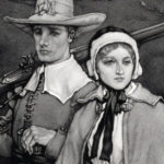 Puritan couple in the woods
