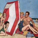 Couple Sit on Beach