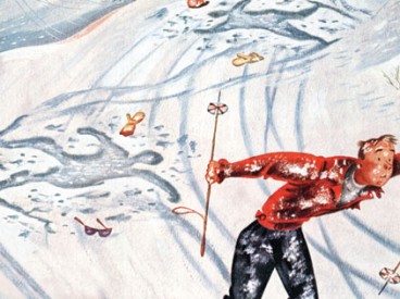 Snow Skier After the Falls by Constantin Alajalov