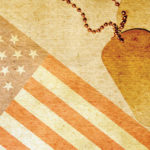 American flag and dog tags