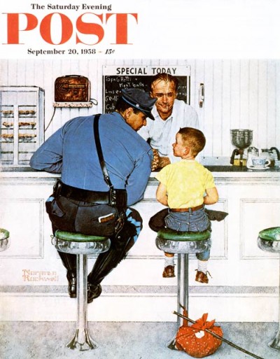 Image result for norman rockwell runaway boy with cop