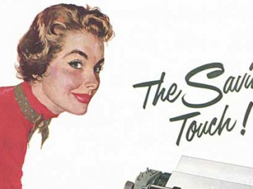 IBM typewriter ad in The Saturday Evening Post, 1954.