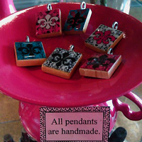 Close-up Upcycled Display Stand by Martha Latta. Photo by Martha Latta.
