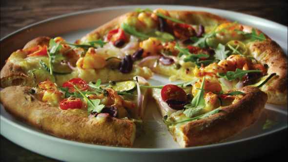 A Shrimp Vegetable Pizza by Curtis Stone