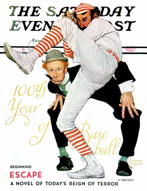 100years 100th Anniversary of Baseball” – Norman Rockwell from July 8, 1939