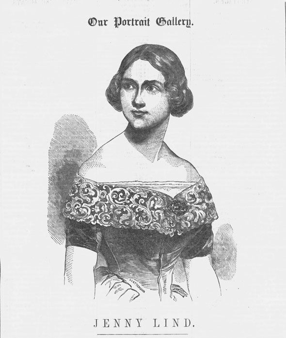 Post cover girl Jenny Lind, from the April 20, 1850 edition.