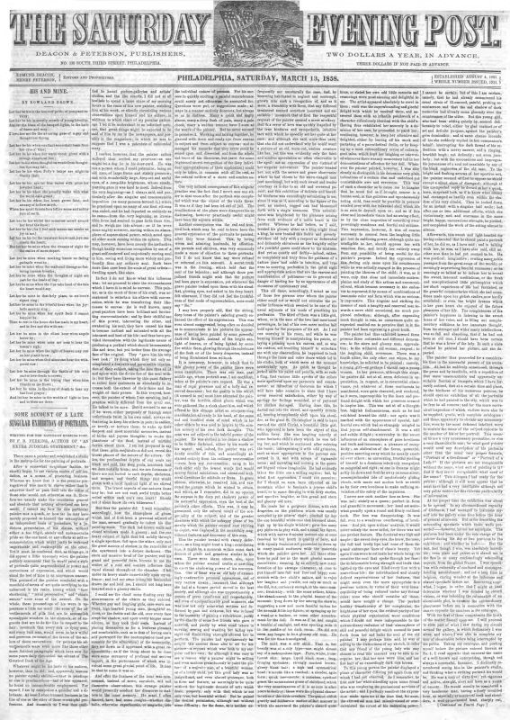 March 13, 1858 Archives The Saturday Evening Post