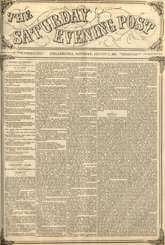 August 17, 1867 The Saturday Evening Post