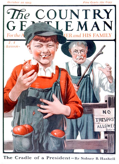 Boy Stealing Apples by J.F. Kernan From October 20, 1923